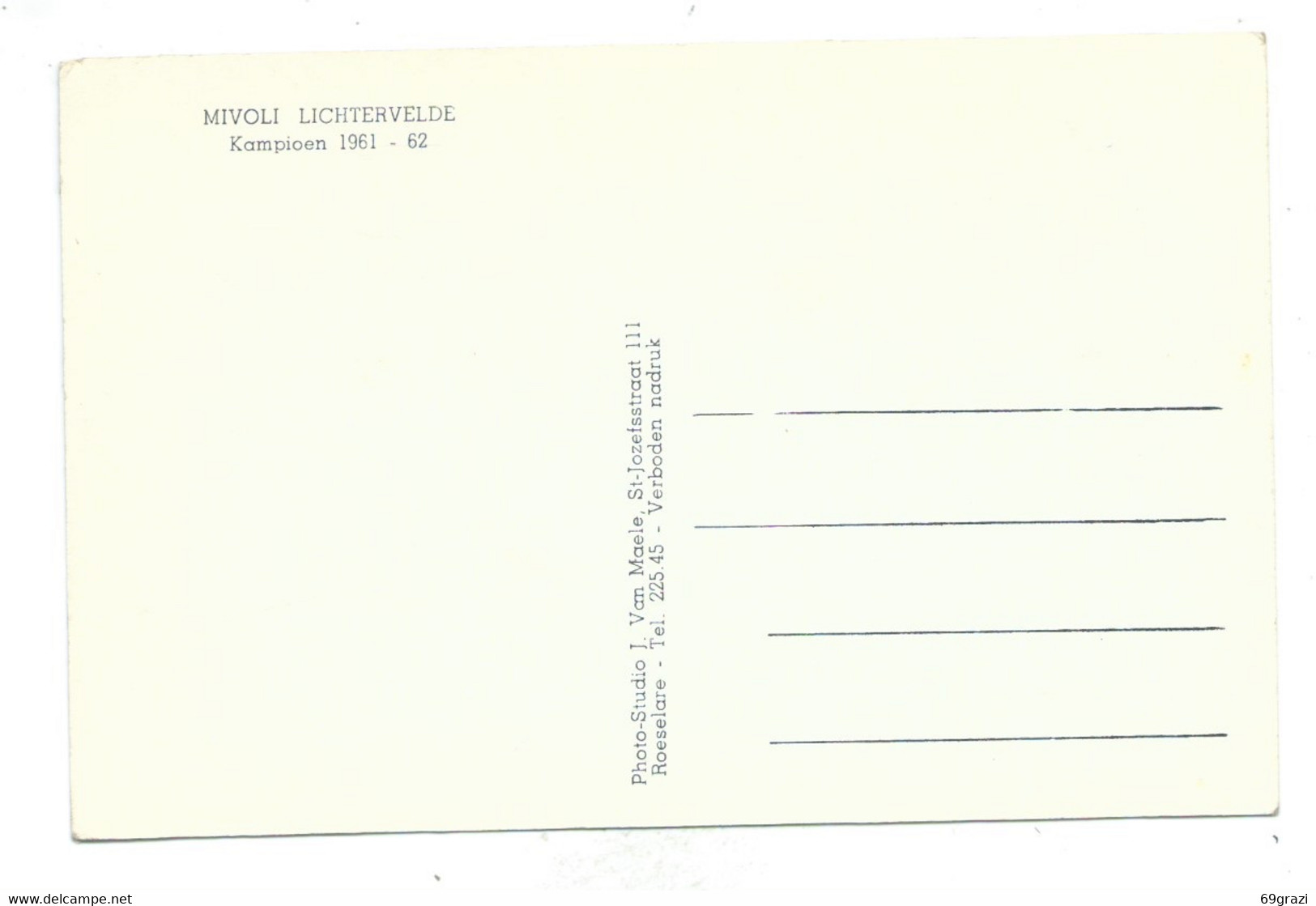 Lichtervelde Mivoli Kampioen 1961 / 1962 - Lichtervelde