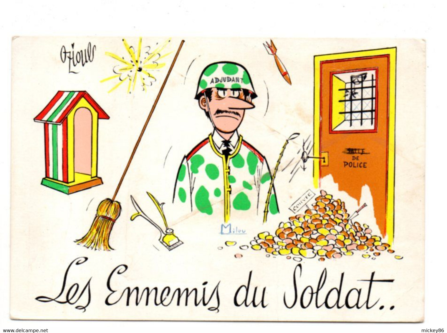 Illustrateur  OZIOULS --1965-- Les Ennemis Du Soldat ....  ..............à Saisir - Oziouls