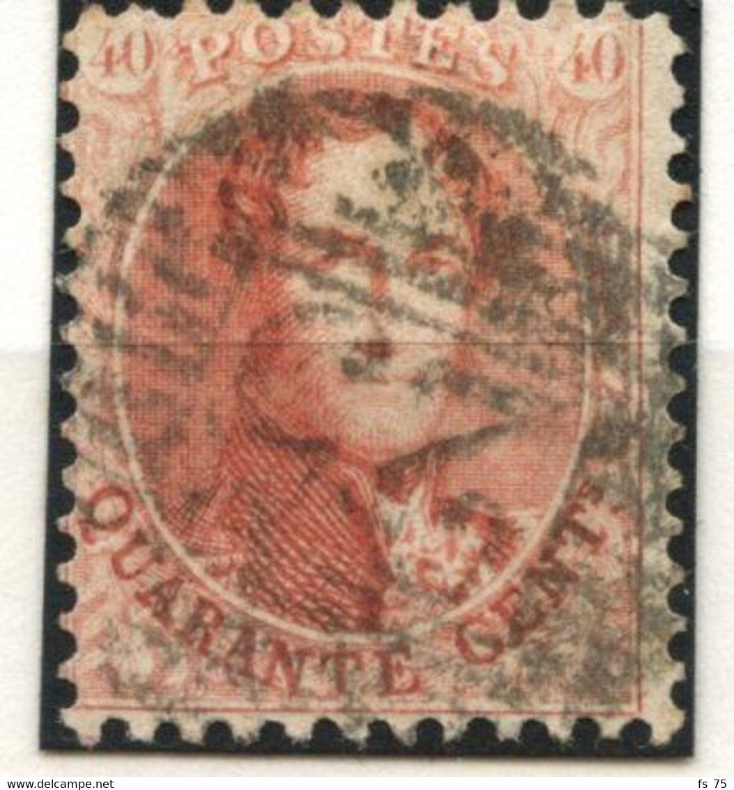 BELGIQUE - COB 16A - 40C MEDAILLON 12 1/2  X 13 1/2 OBLITERES - 12 TIMBRES NUANCES DIVERSES - Autres & Non Classés