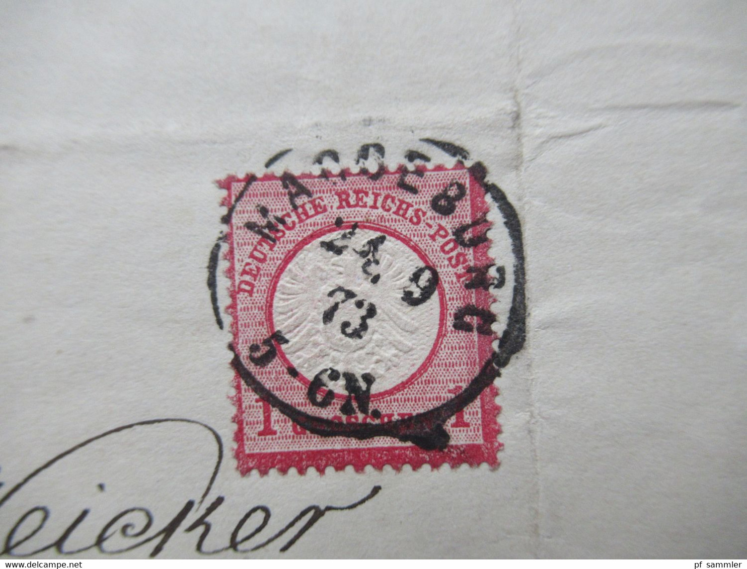 DR Brustschild 1873 Nr.19 EF Leicht Verschobenes Mittelstück Stempel K1 Magdeburg Mit Papiersiegel - Briefe U. Dokumente