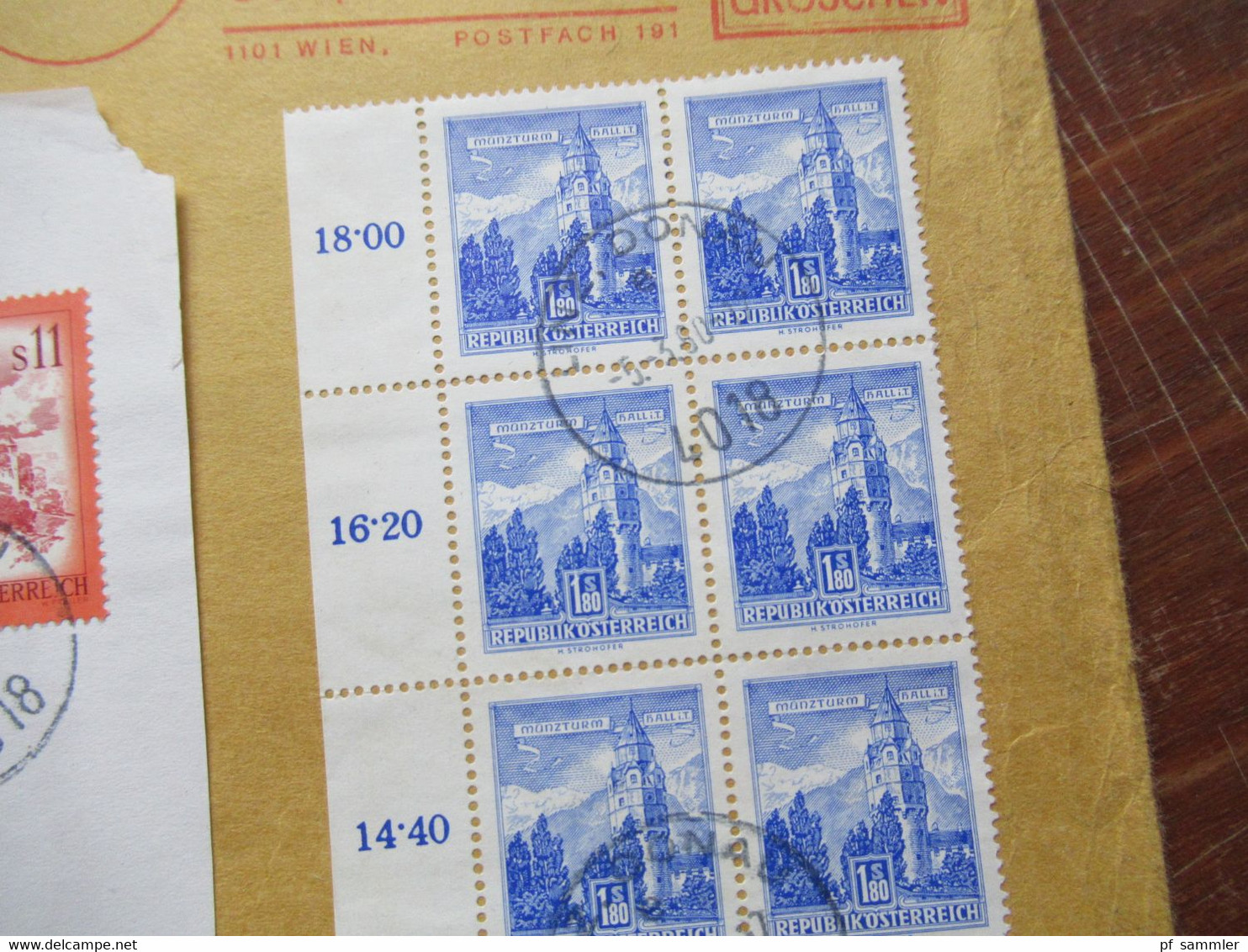 Österreich 1975 Freimarken In Einheiten Auf Großem Umschlag! Postgebühr Bar Bezahlt Und AFS Pelikan It Wien - Storia Postale