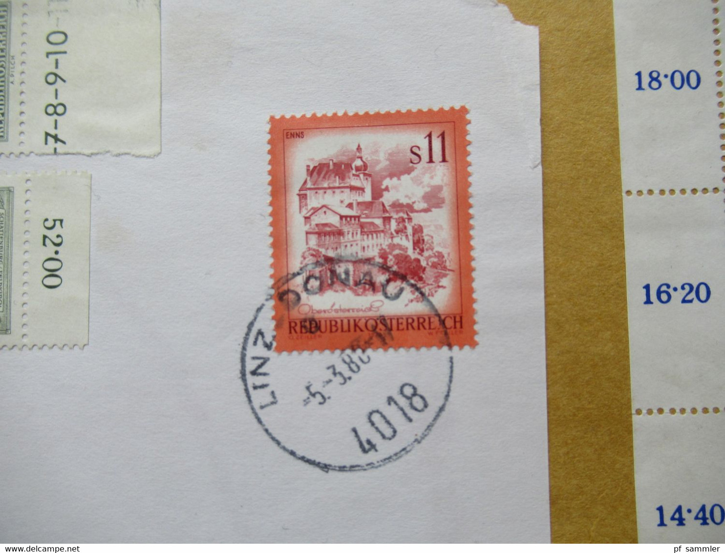 Österreich 1975 Freimarken In Einheiten Auf Großem Umschlag! Postgebühr Bar Bezahlt Und AFS Pelikan It Wien - Cartas & Documentos