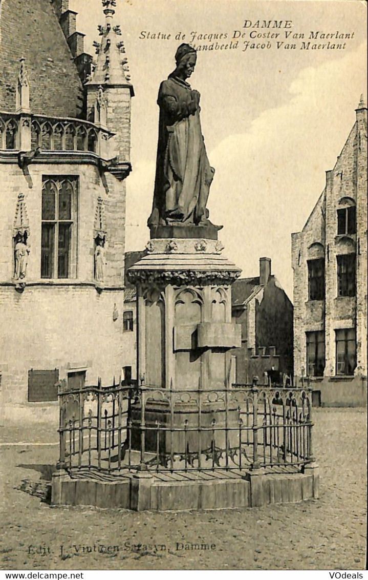 038 342 - CPSM - Belgique - Damme - Statue De Jacques De Coster Van Maerlant - Damme