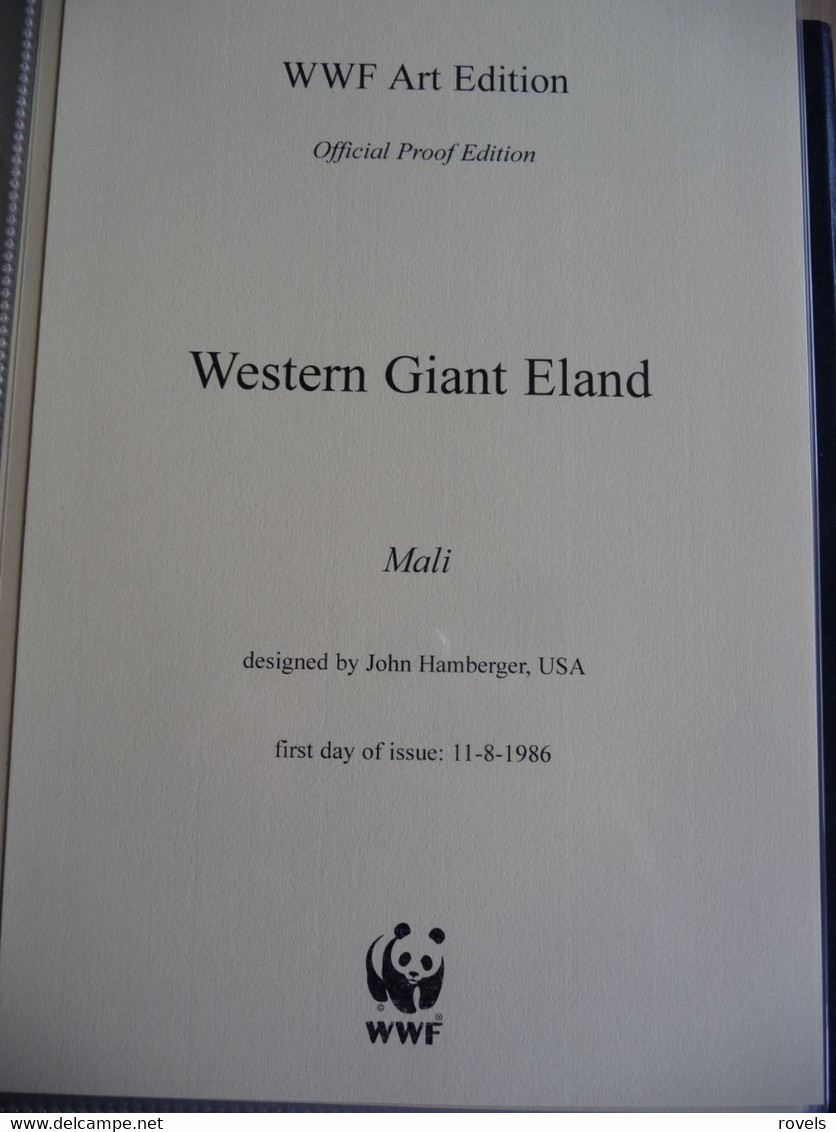 (WWF) MALI - 1986  * WWF * WESTERN GIANT ELAND *  Official Proof Edition Set - Collections, Lots & Séries