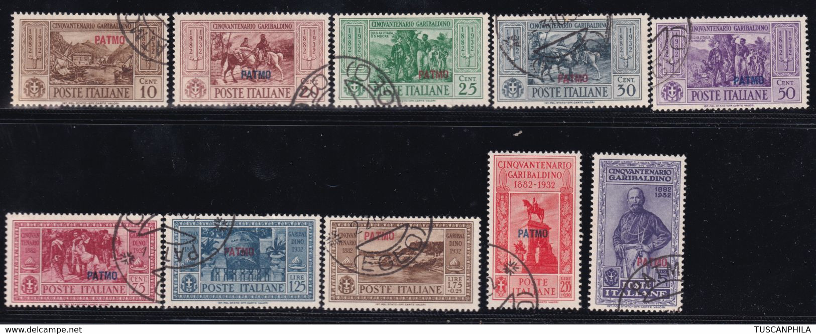 1932 Garibaldi Serie Cpl. Sass. 17/26 Usato Buone Centrature - Ägäis (Patmo)