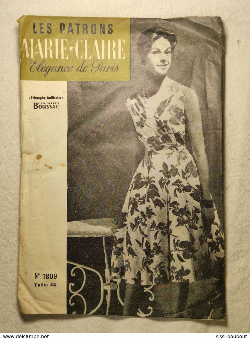 Ancien Patron De La Revue "MARIE CLAIRE" Des Années 60 - Taille 44 - N°1809 - Une Robe De Plein Air - Patterns