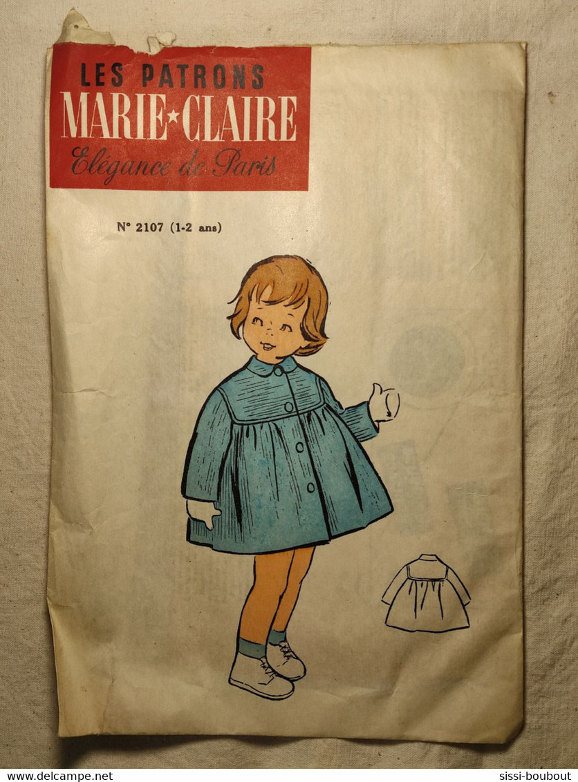 Ancien Patron De La Revue "MARIE CLAIRE" Des Années 60 - Taille 1 à 2 Ans - N°2107 - Un Manteau - Schnittmuster