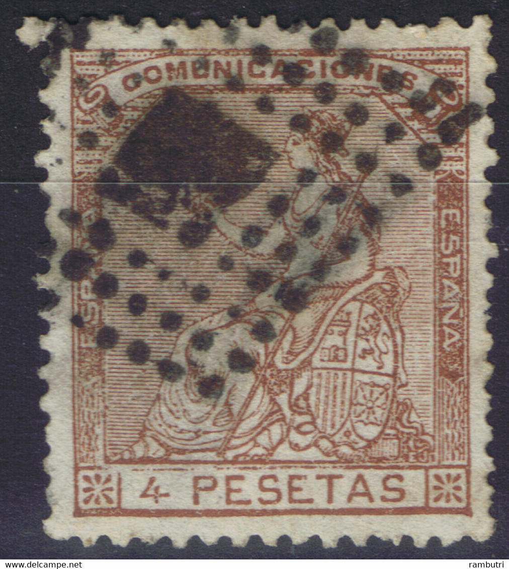 ESPAÑA Ø 139. 1873 Alegoría De España. 4 Pesetas. Marquillado. Magnifico. Lujo. - Oblitérés