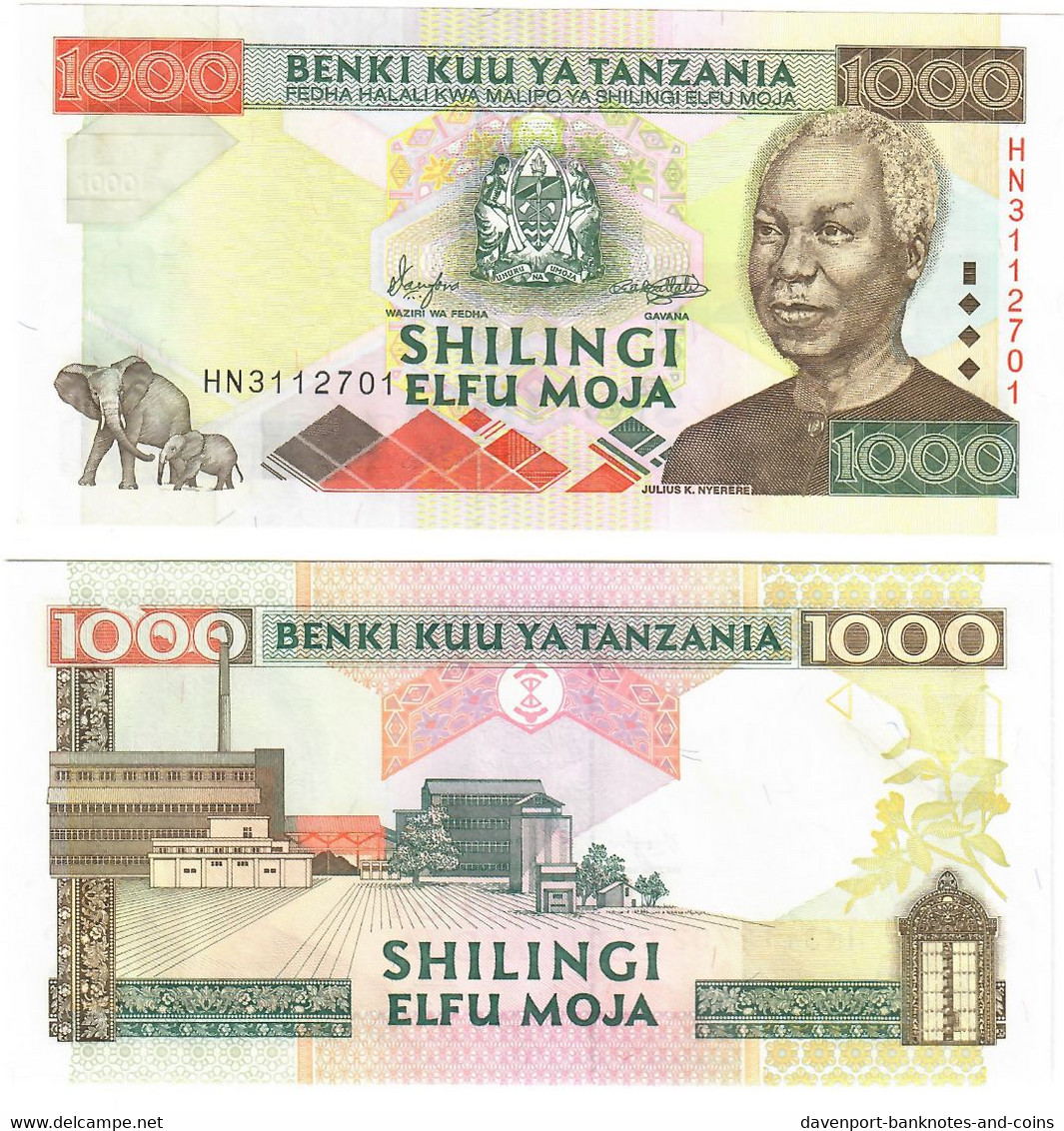 Tanzania 1000 Shillings 2000 UNC - Tanzania