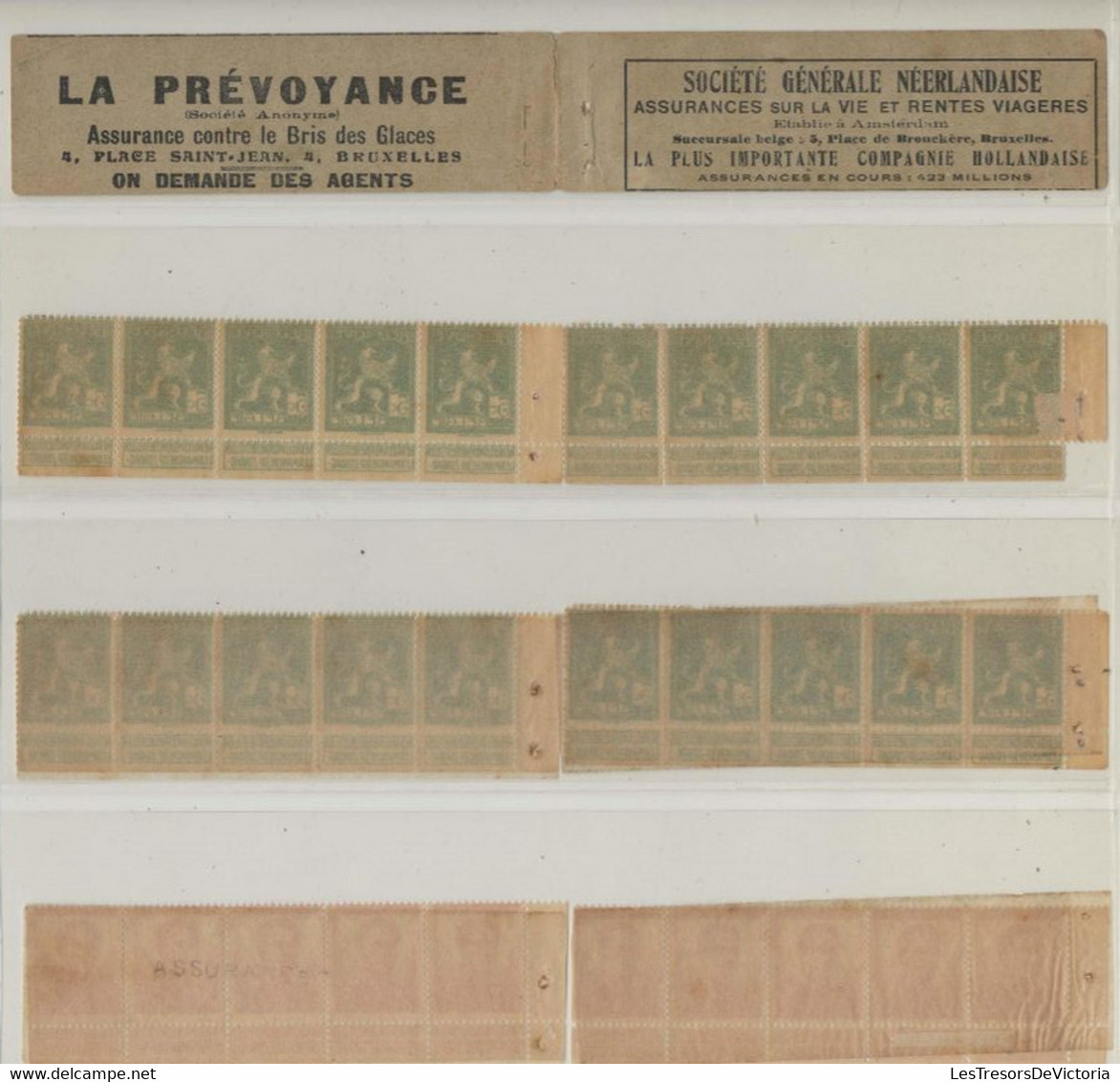 COB A10a - 1914 - Carnet N° 156 Démonté Couverture Avec Publicité Diagonale Rouge COB 110 X20 Et 123 X10 - 1907-1941 Old [A]