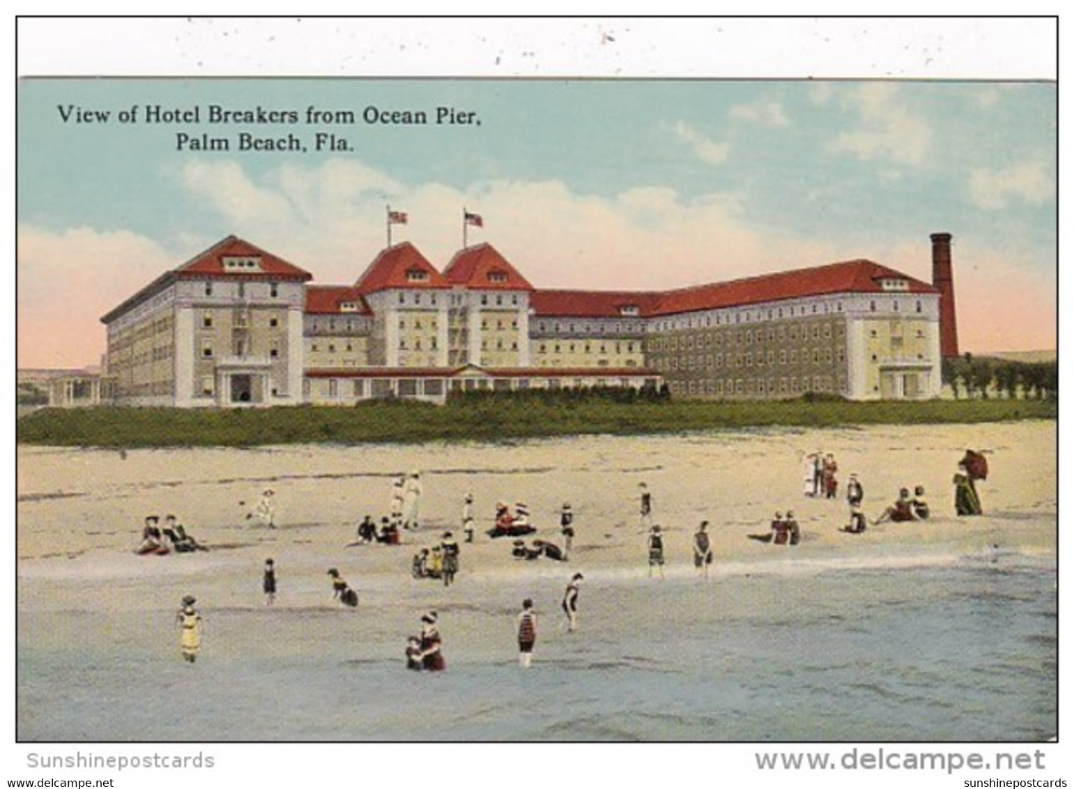Florida Palm Beach View Of Hotel Breakers From Ocean Pier - Palm Beach