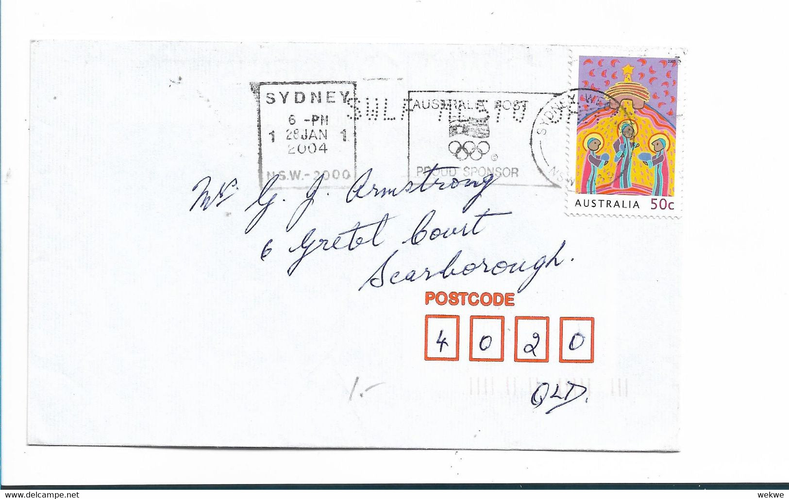 Aus412 / AUSTRALIEN - Weihnachten (Christmas) 2004 Entwertet Mit Stempel Für Olympia 2006 - Lettres & Documents