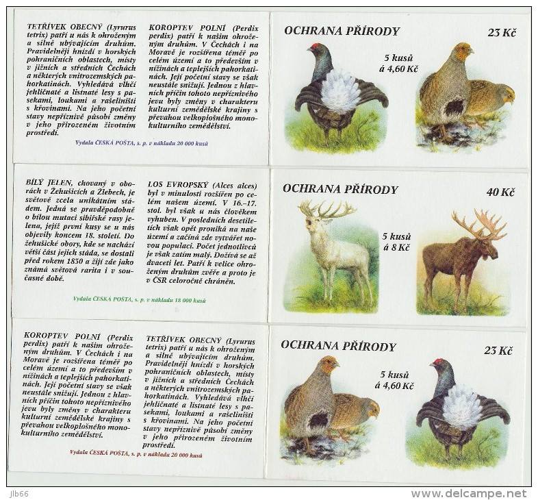 4 Carnets De 5 Timbres YT C 173/176 Perdrix Tétra Elan Cerf/ Booklet Michel MH 55/58 Wood Animals - Usados