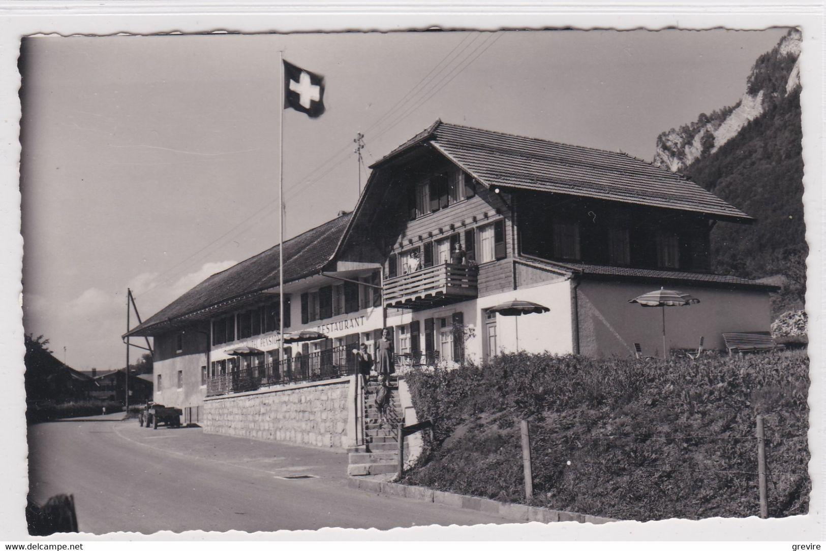 Botterens  - Hôtel-Pension Du Chamois Et La Dent De Broc, Animée. Fam. Bulliard - Broc