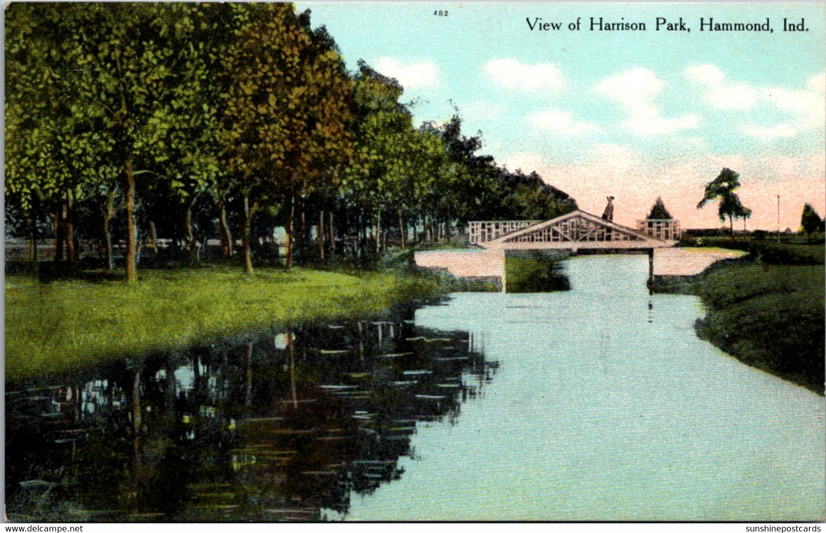 Indiana Hammond View Of Harrison Park Curteich - Hammond