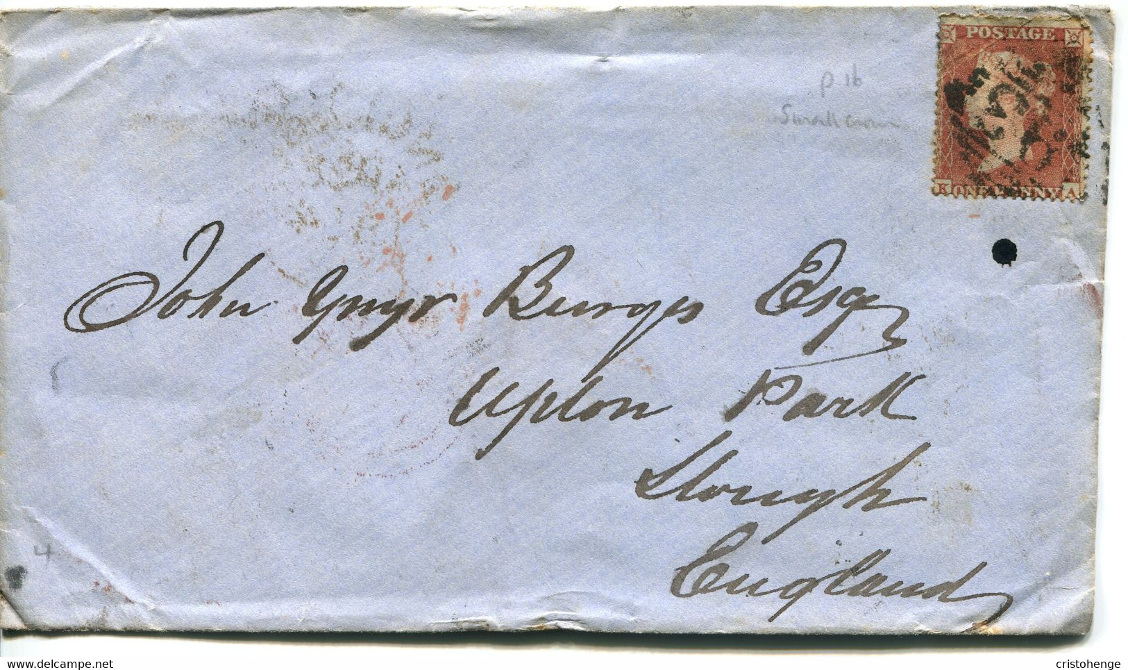 Ireland 1854 Dungannon '193' Cover To Slough - 1d Red P.16 - Prephilately