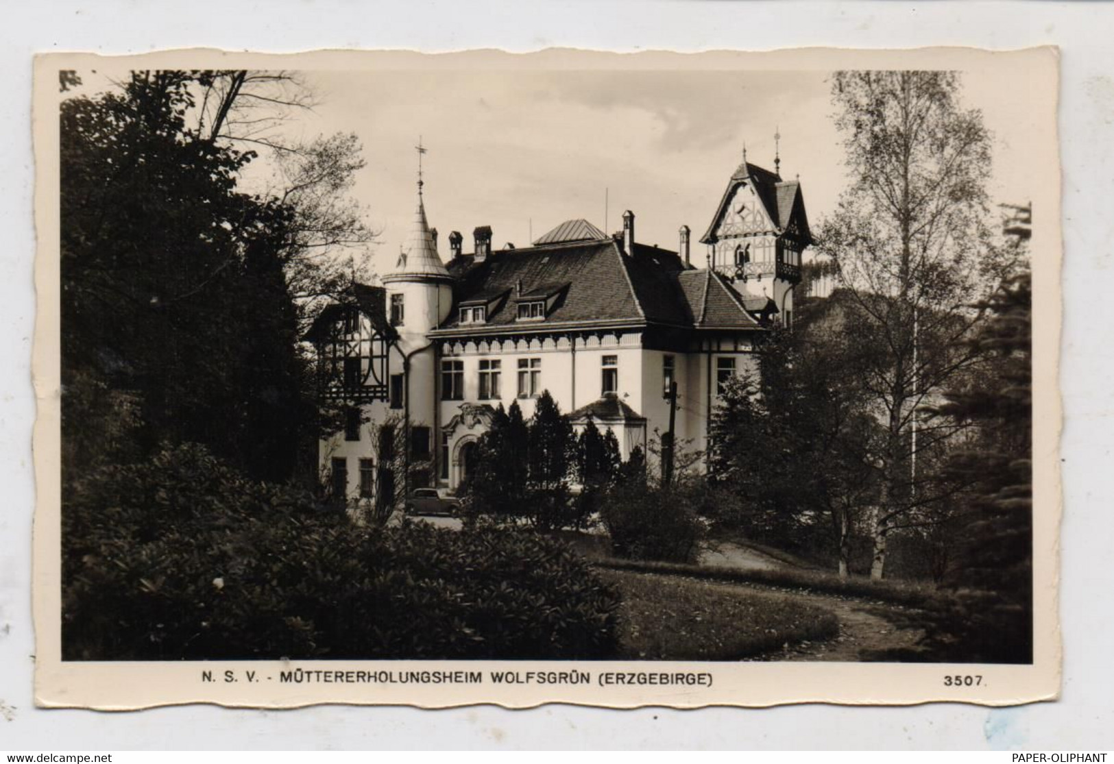 0-9405 EIBENSTOCK - WOLFSGRÜN, N.S.V. Müttererholungsheim, Landpoststempel "Wolfsgrün über Aue", 1939 - Eibenstock