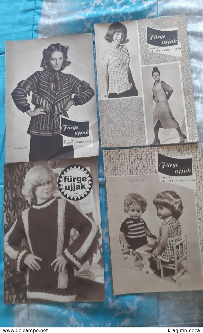 1969 79 Fürge Ujjak HUNGARY VINTAGE WOMAN FASHION Handicrafts Crochet LOT MAGAZINE NEWSPAPERS CHILDREN KNITTING WOOLWORK - Moda