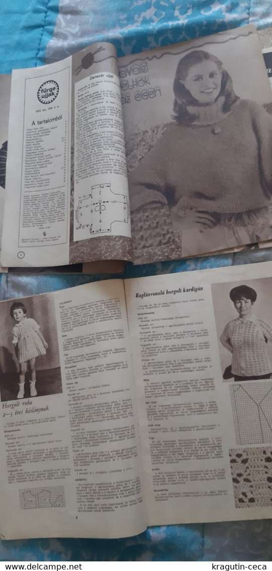 1969 79 Fürge Ujjak HUNGARY VINTAGE WOMAN FASHION Handicrafts Crochet LOT MAGAZINE NEWSPAPERS CHILDREN KNITTING WOOLWORK - Lifestyle & Mode