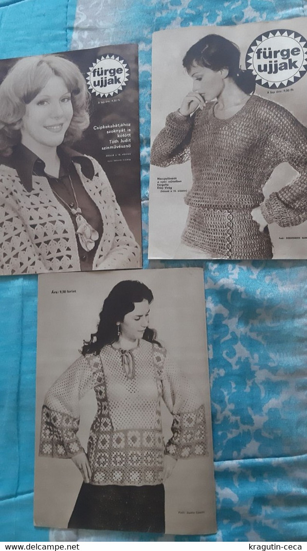 1978  Fürge Ujjak HUNGARY VINTAGE WOMAN FASHION handicrafts crochet LOT MAGAZINE NEWSPAPERS CHILDREN KNITTING WOOLWORK