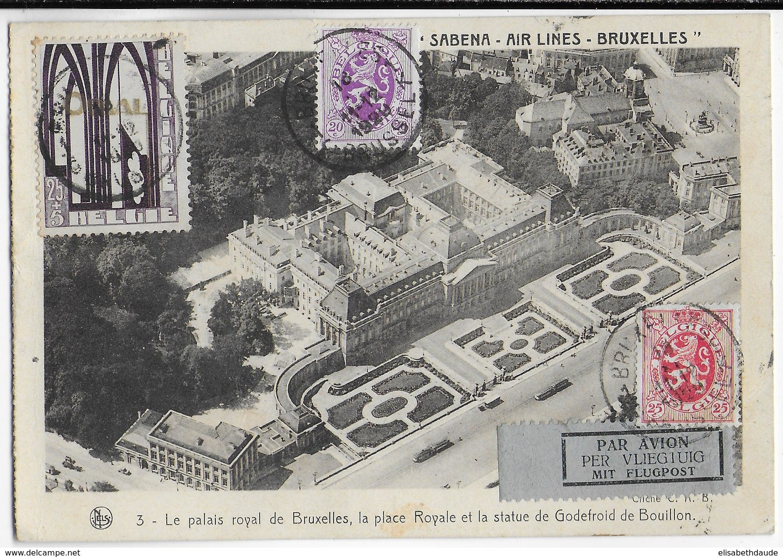 1929 - BELGIQUE - ORVAL - CARTE SABENA AIR LINES Par AVION De BRUXELLES => AUBERVILLIERS - Sonstige & Ohne Zuordnung