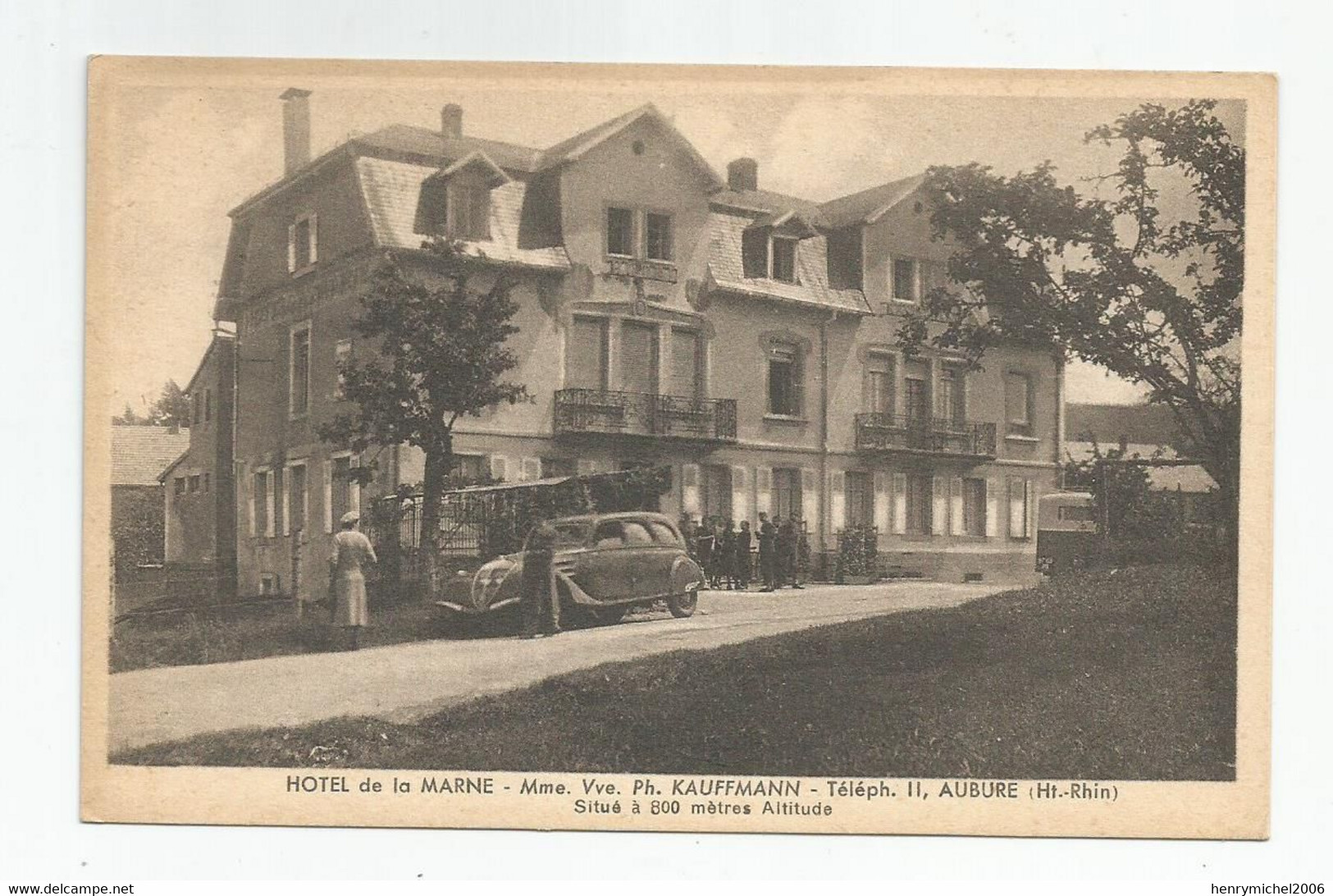 68 Haut Rhin Aubure Hotel De La Marne De Kauffmann Auto Garée  Ed Gunther De Ste Marie Aux Mines - Sainte-Marie-aux-Mines