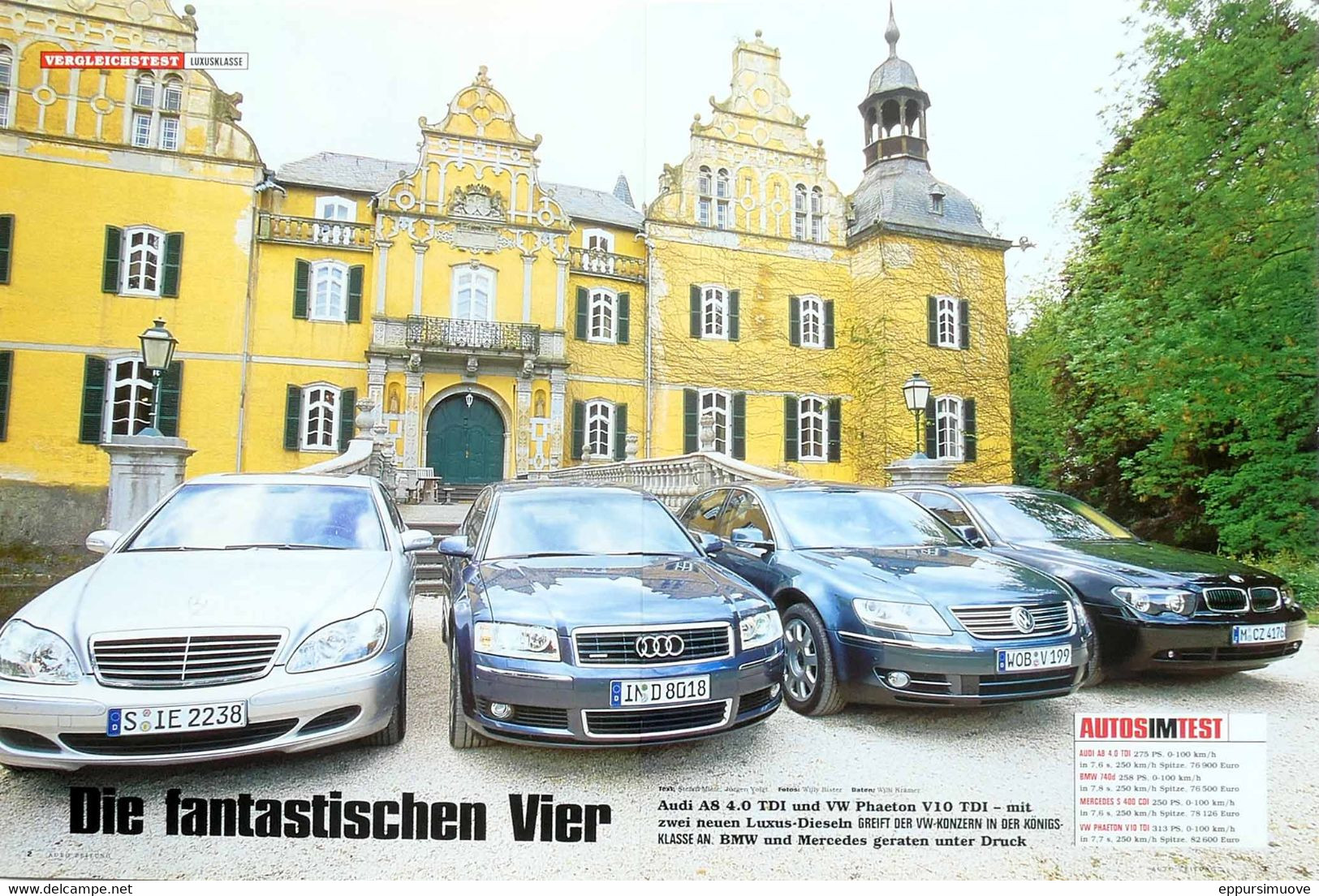 AUTO ZEITUNG AUDI A8 4.0 TDI TEST Gegen BMW 740d MERCEDES 400 CDI VW PHAETON V10 TDI - Auto & Verkehr