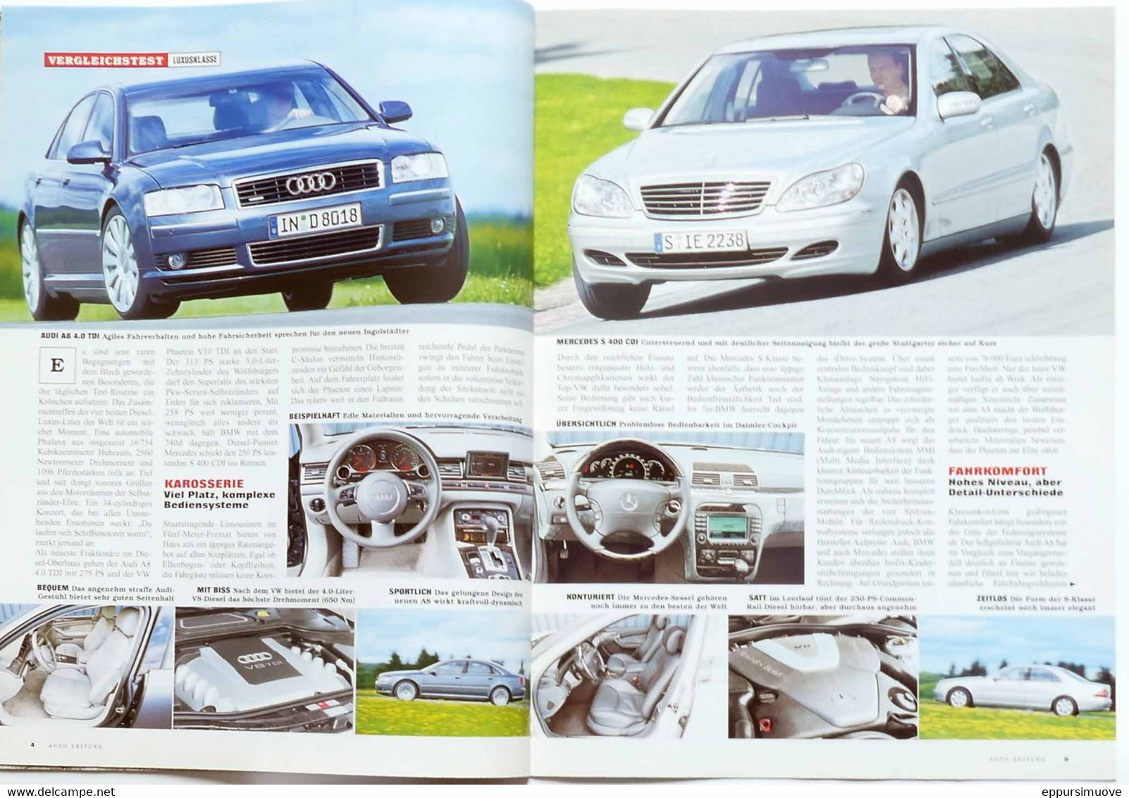 AUTO ZEITUNG AUDI A8 4.0 TDI TEST Gegen BMW 740d MERCEDES 400 CDI VW PHAETON V10 TDI - Automobile & Transport