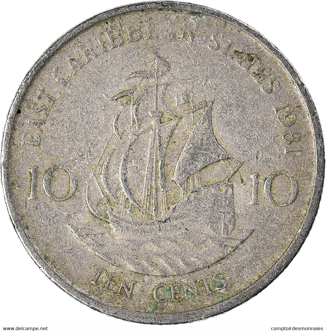 Monnaie, Etats Des Caraibes Orientales, 10 Cents, 1981 - Caraibi Orientali (Stati Dei)