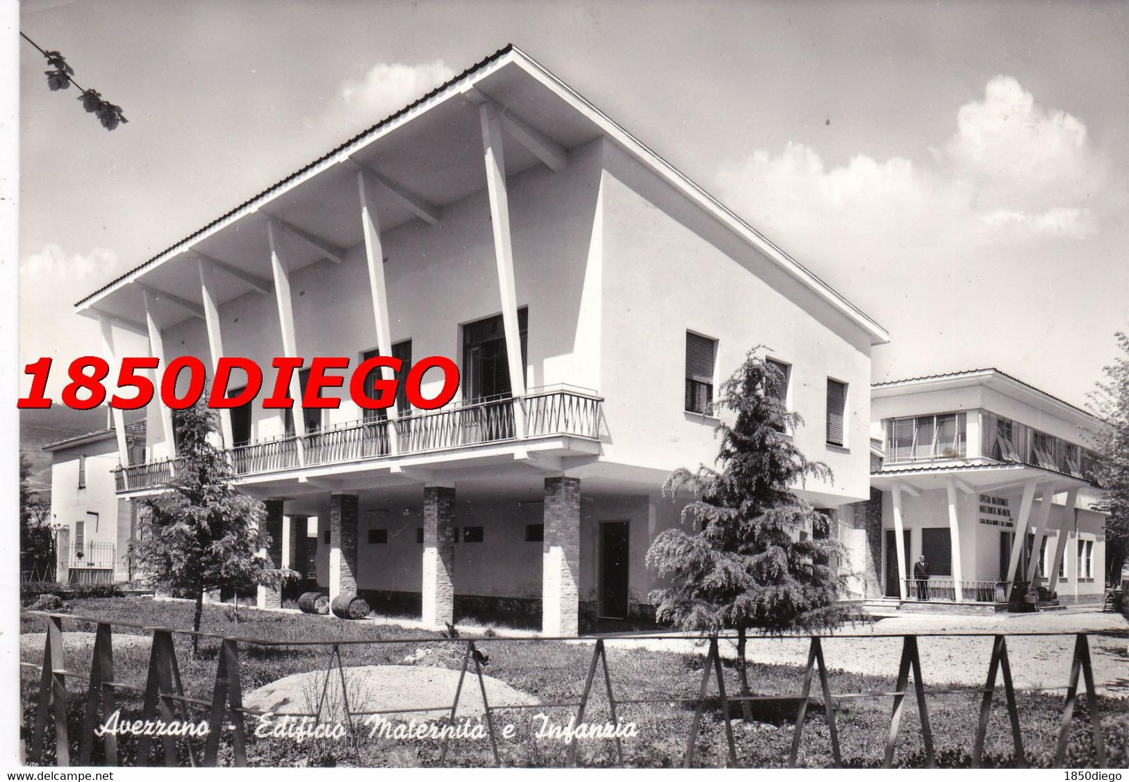 AVEZZANO - EDIFICIO MATERNITA' E INFANZIA  F/GRANDE  VIAGGIATA 1958 ANIMAZIONE - Avezzano