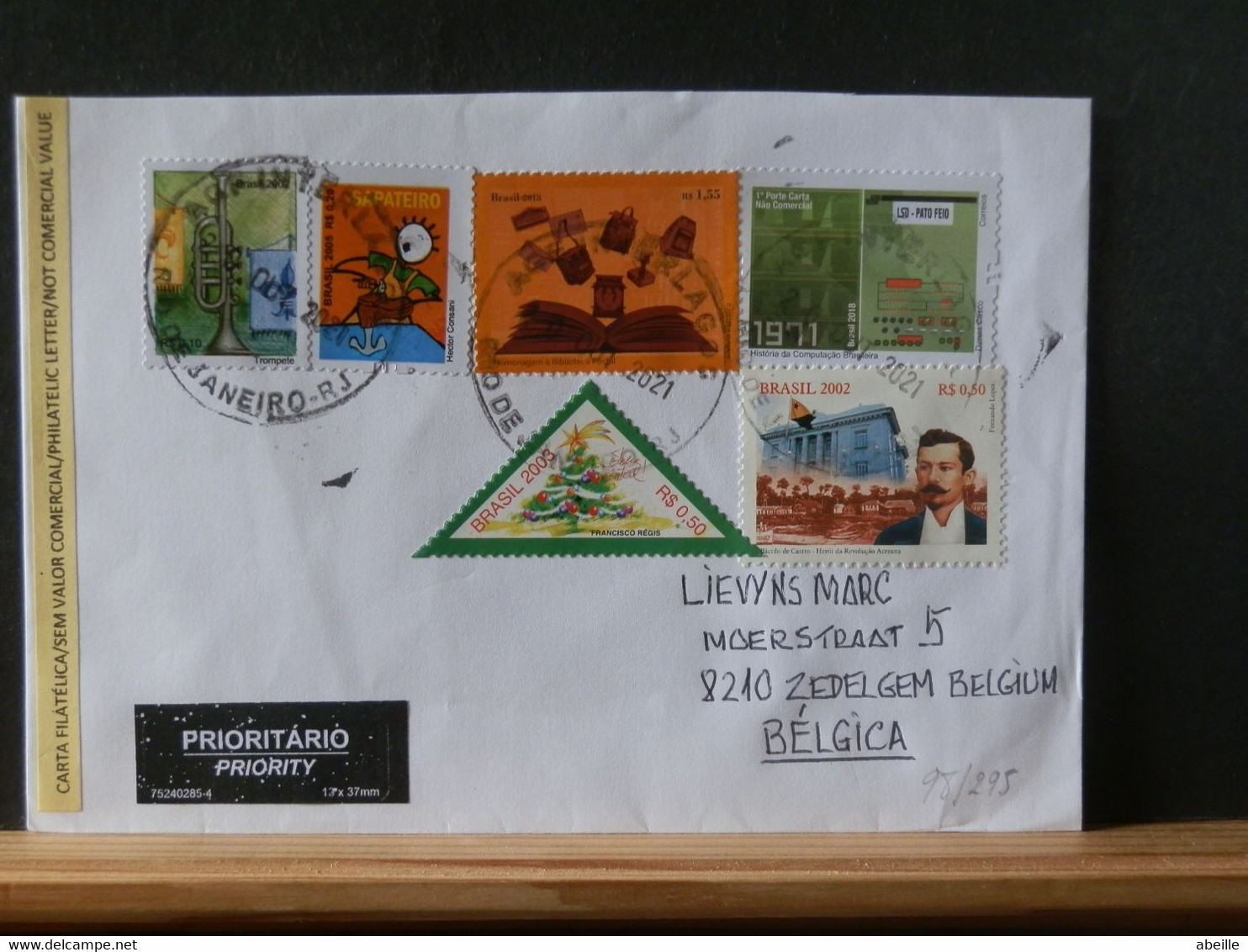 98/295 LETTRE BRAZIL   2021 POUR LA BELG. - Covers & Documents