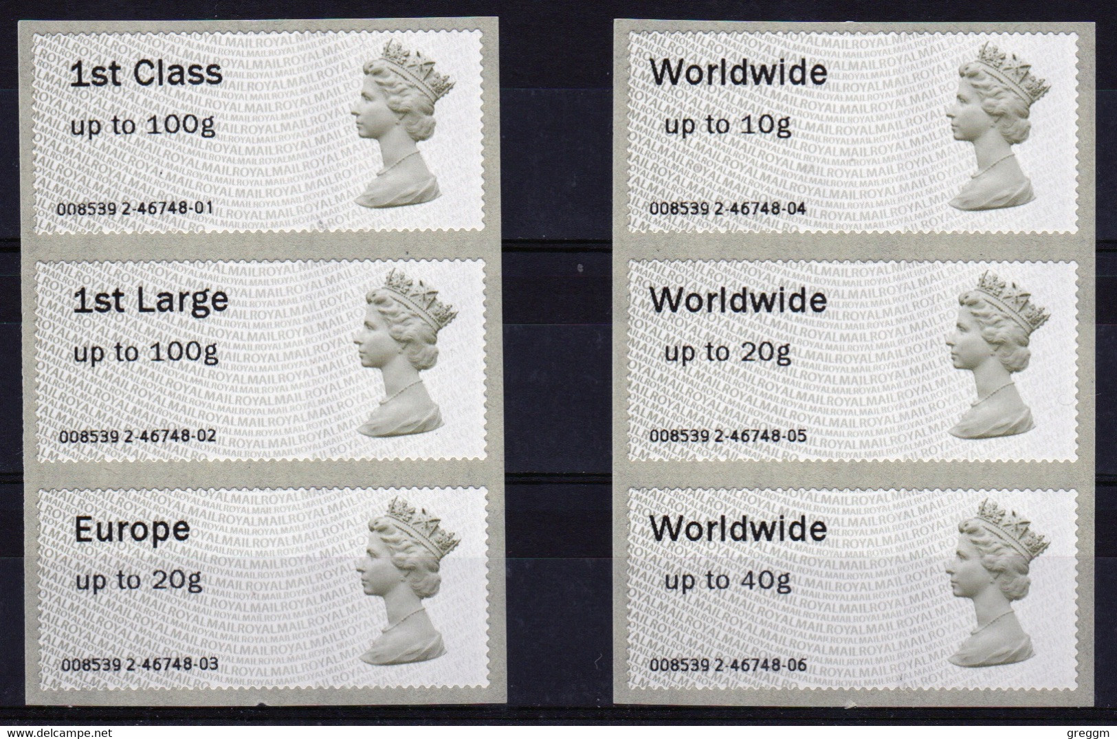 GB Post & Go 2008 Fast Stamps Self Adhesive Unmounted Mint Condition Type II - Post & Go Stamps