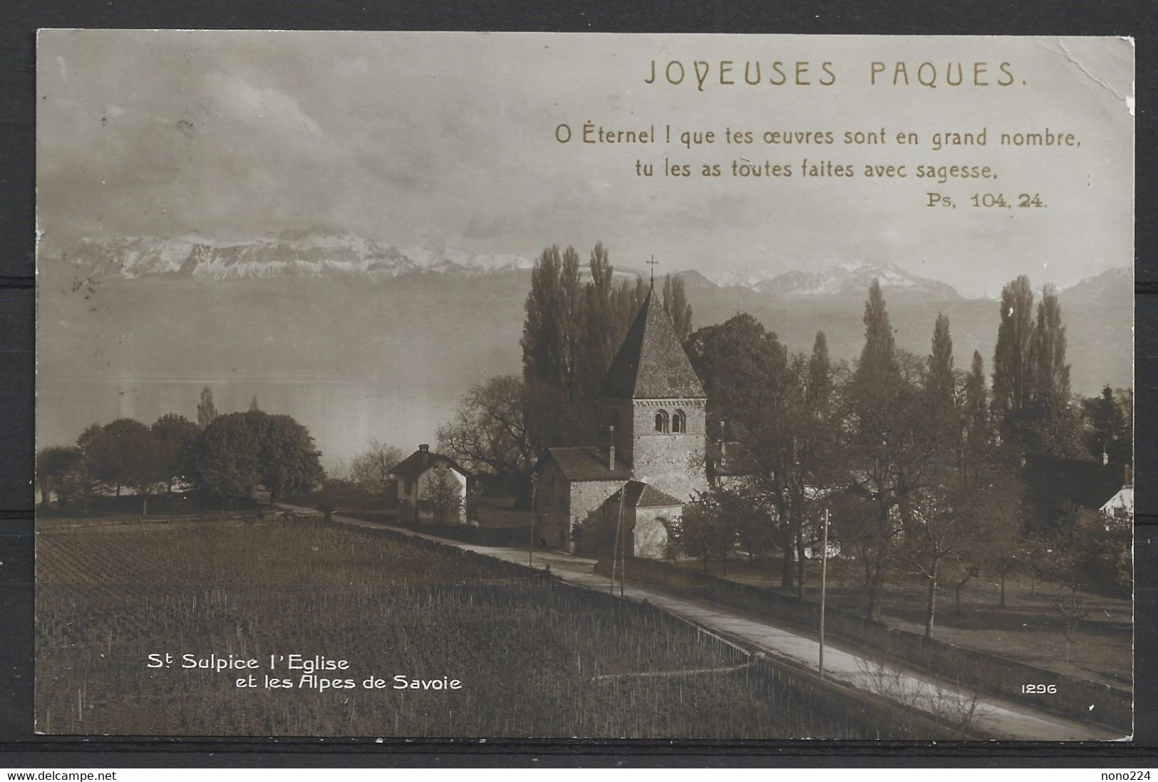 Carte P De 1913 ( St-Sulpice / L'Eglise Et Les Alpes De Savoie ) - Saint-Sulpice