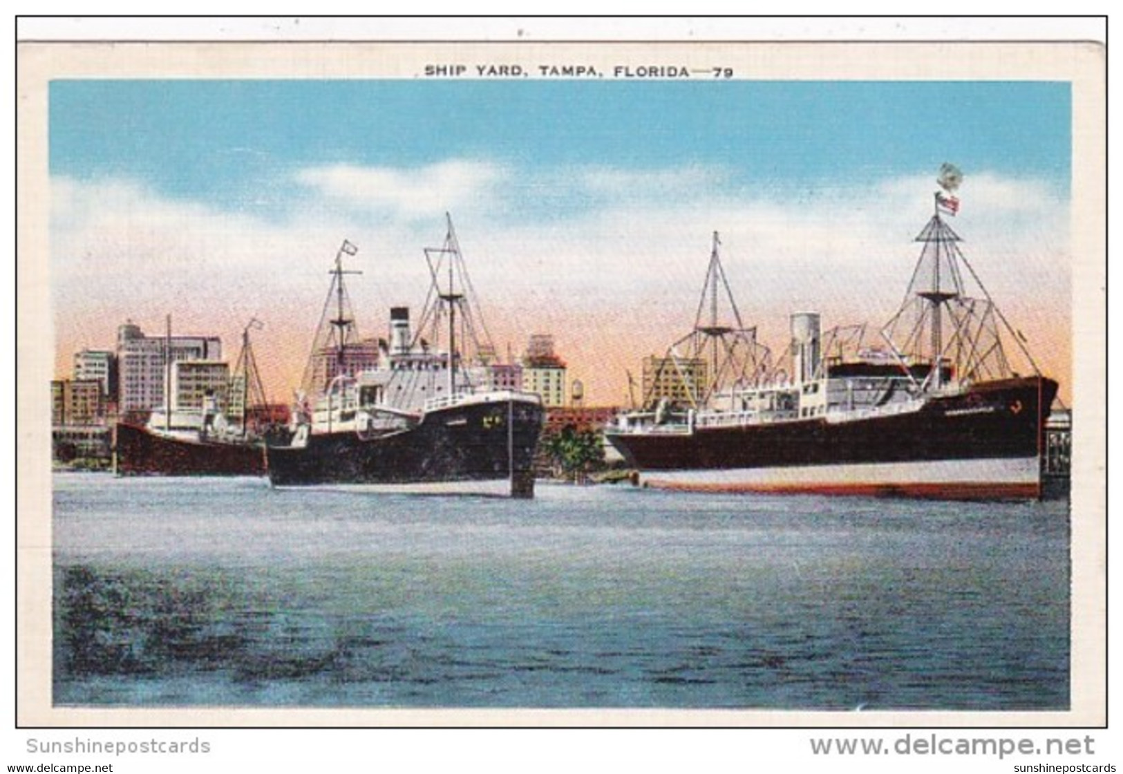 Florida Tampa Cargo Ship At Ship Yard - Tampa