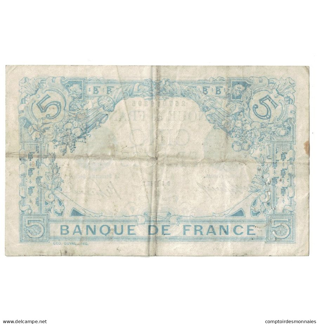 France, 5 Francs, Bleu, 1916, P.106, TB+, Fayette:2.37, KM:70 - 5 F 1912-1917 ''Bleu''