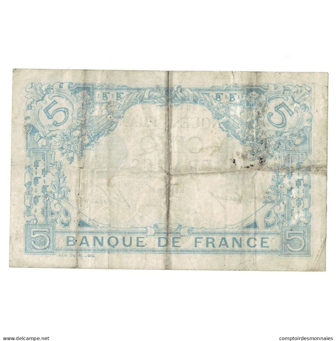 France, 5 Francs, Bleu, 1915, T.818, TB+, Fayette:2.30, KM:70 - 5 F 1912-1917 ''Bleu''