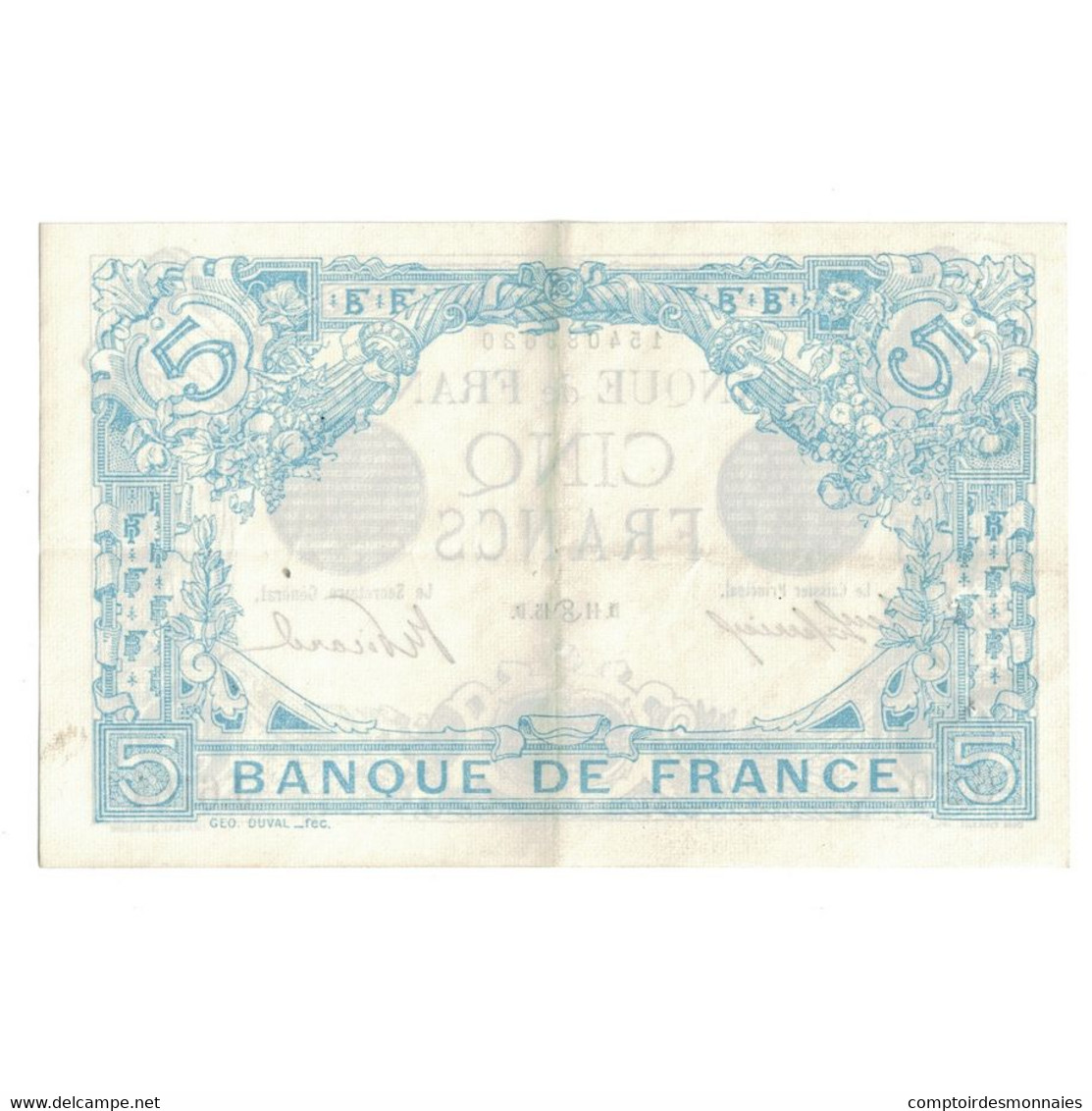 France, 5 Francs, Bleu, 1915, J.616, SUP, Fayette:2.28, KM:70 - 5 F 1912-1917 ''Bleu''