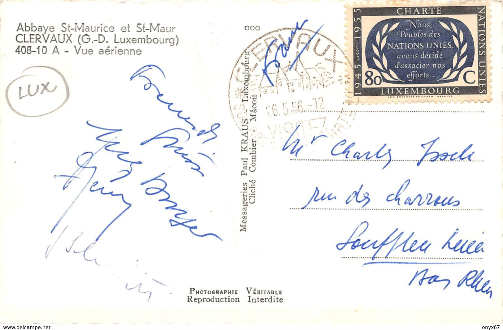 CLERVAUX-Klierf-Clerf-Luxembourg-Vue Générale-Abbaye Saint-Maurice-Saint-Maur-Timbre-Stempel-Briefmarken-Nations-Unies - Clervaux