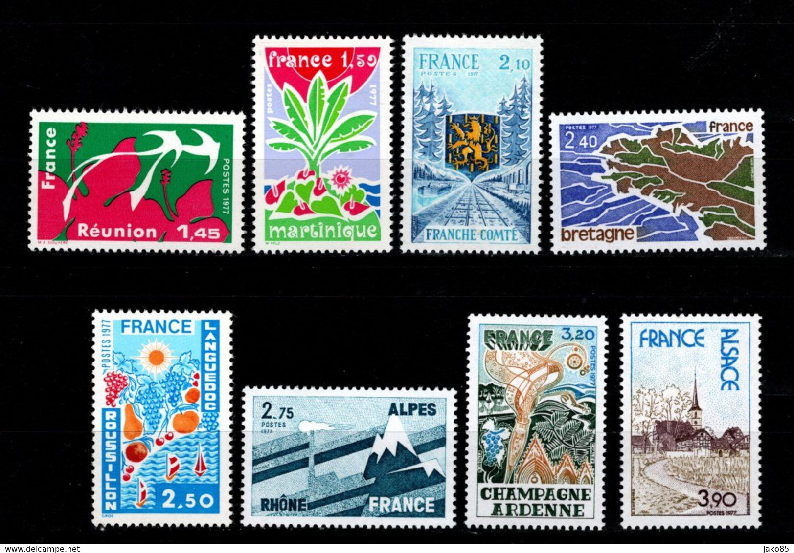 FRANCE - 1977 - YT N° 1914 / 1921 - ** - Régions - TB - Andere & Zonder Classificatie