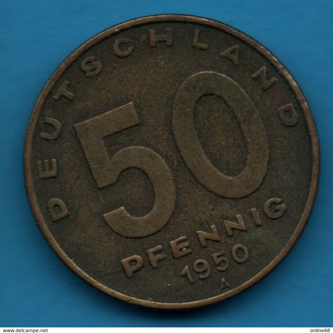 DDR RDA 50 PFENNIG 1950 A KM# 4 DEUTSCHE DEMOKRATISCHE  REPUBLIK - 50 Pfennig