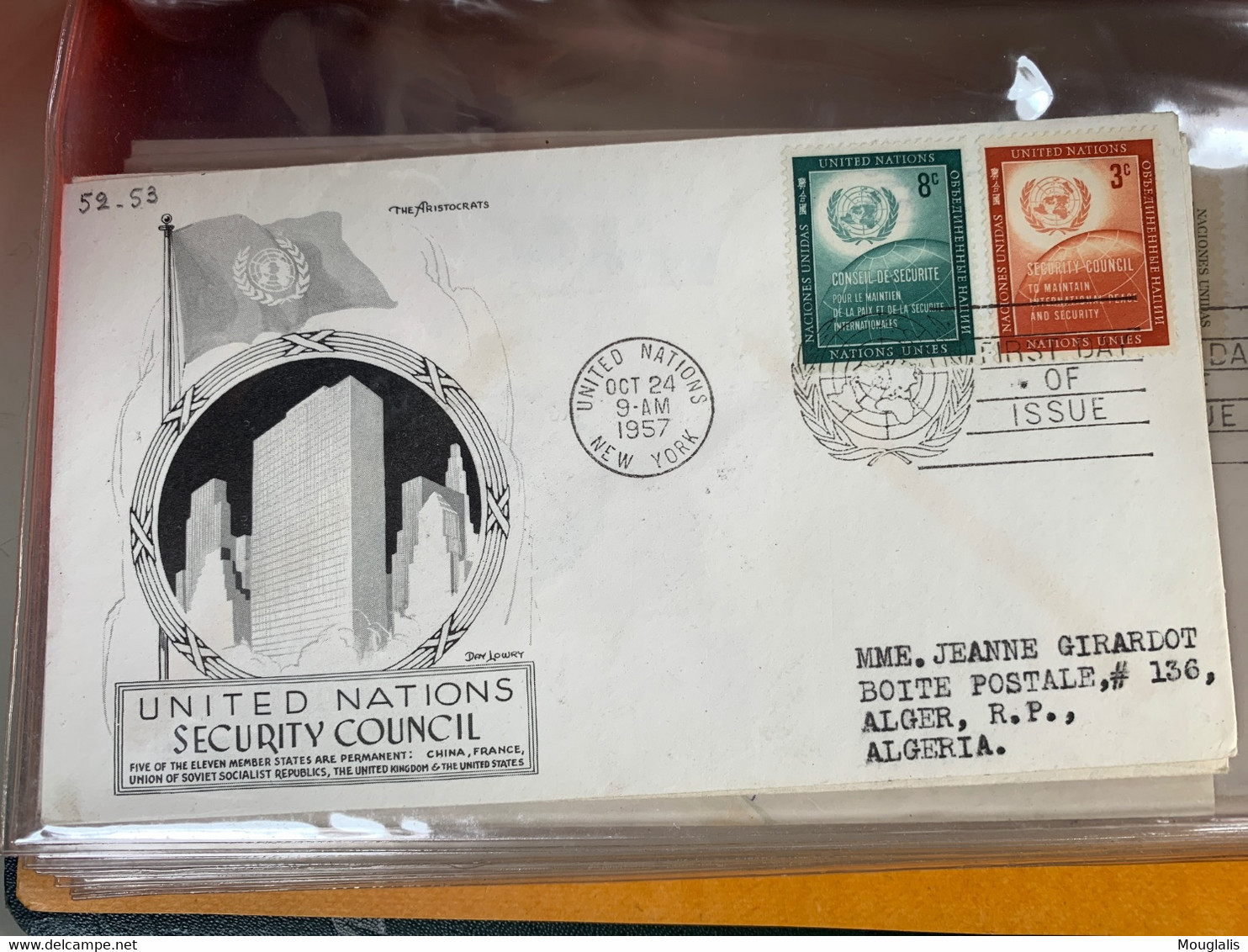 Rare ! ALBUM collection de 72 FDC NATIONS UNIES UNITED NATIONS années 1950 à 1960 New York enveloppe illustrée, à voir !