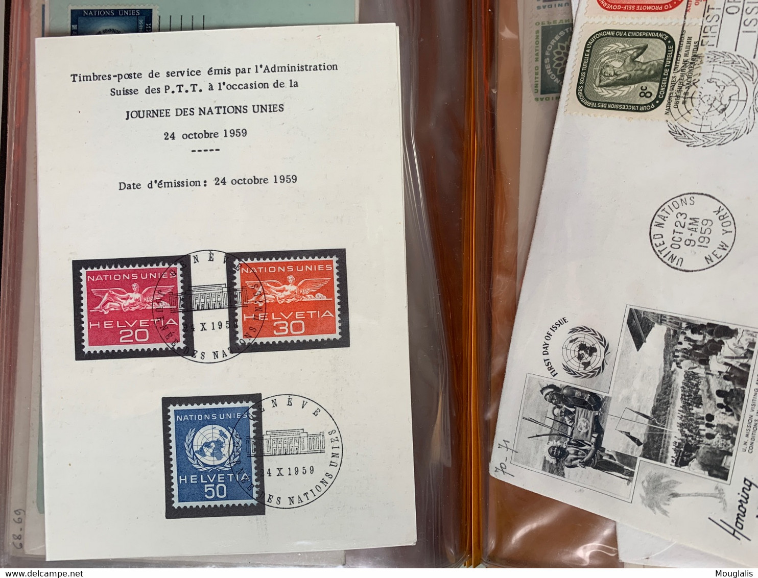 Rare ! ALBUM collection de 72 FDC NATIONS UNIES UNITED NATIONS années 1950 à 1960 New York enveloppe illustrée, à voir !