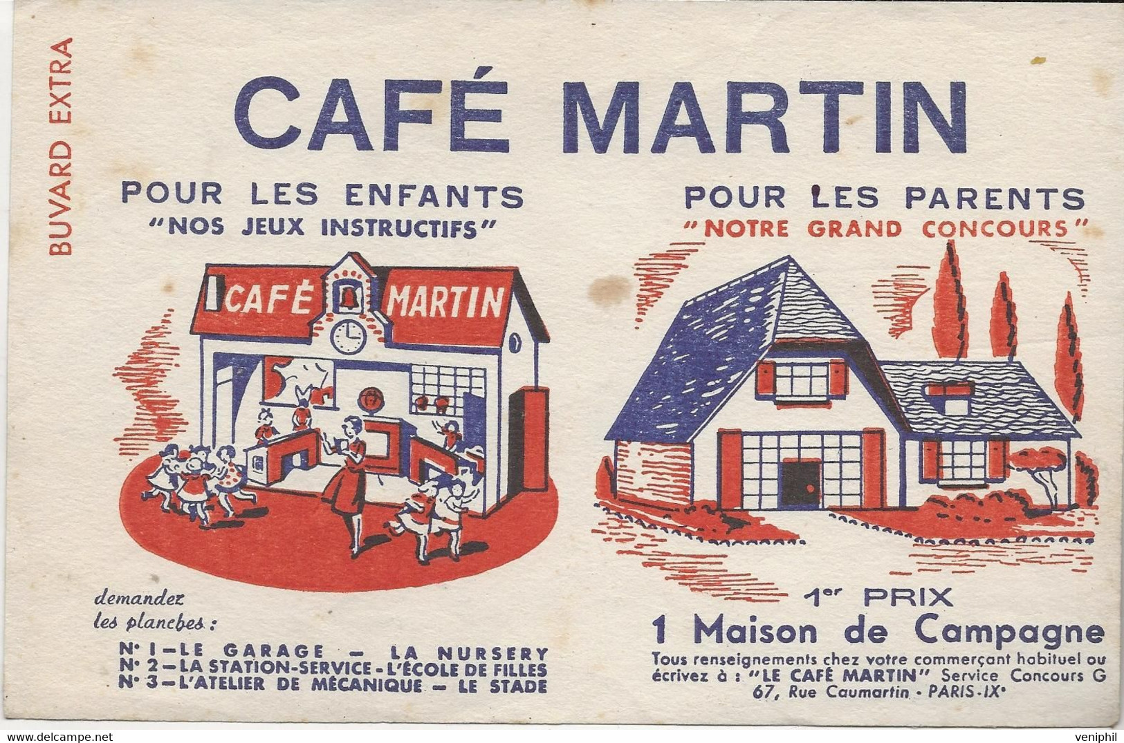 BUVARD  ILLUSTRE - CAFE MARTIN - Coffee & Tea