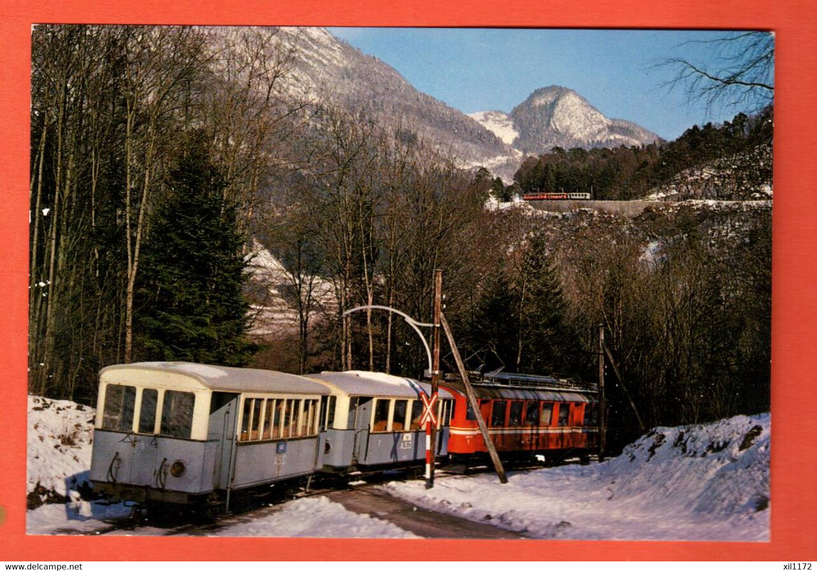 ZMR-13 Chemin De Fer Aigle Sépey Diablerets Après Le Croisement De VErchiez En Hiver En 1978.Château GF NC - Aigle