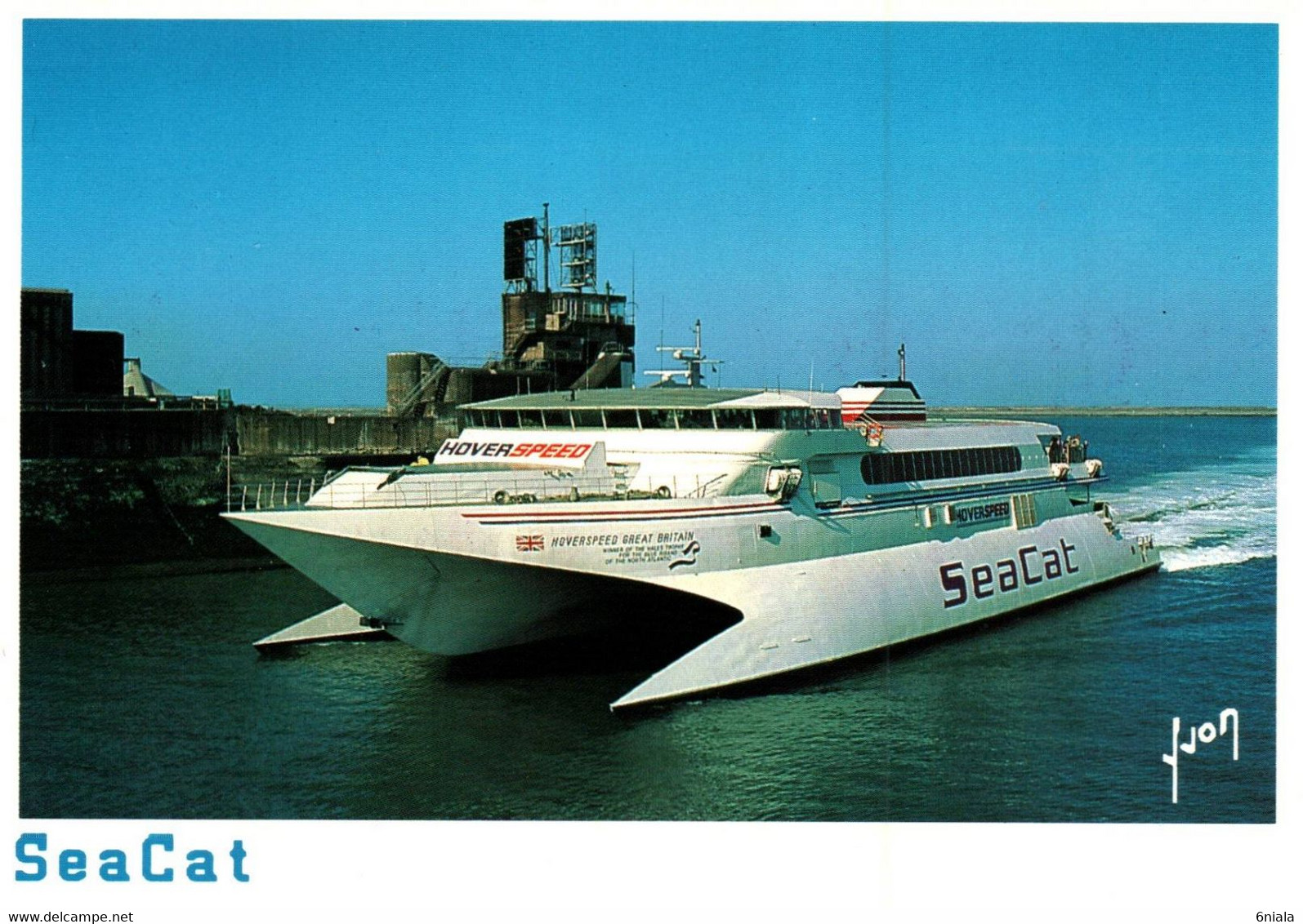 9389 Bateau Aéroglisseur  "SEACAT"  Assurant Liaison Vers L' Angleterre (Boulogne (recto-verso) 62 Pas De Calais - Luftkissenfahrzeuge