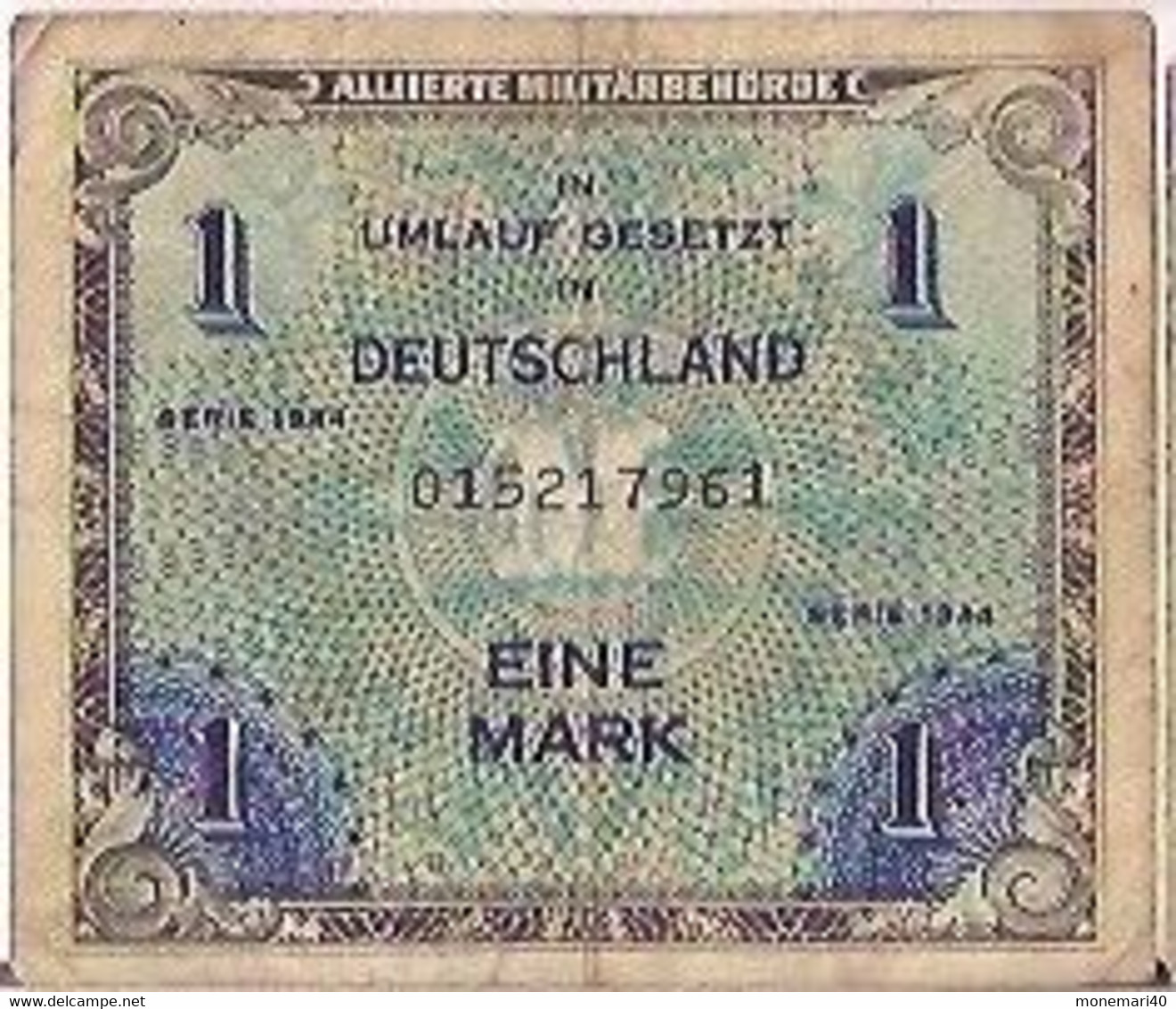 ALLEMAGNE 1 MARK - SERIE 1944 (961) - ALLIIERTE MILITÄRBEHÖRDE - 1 Mark