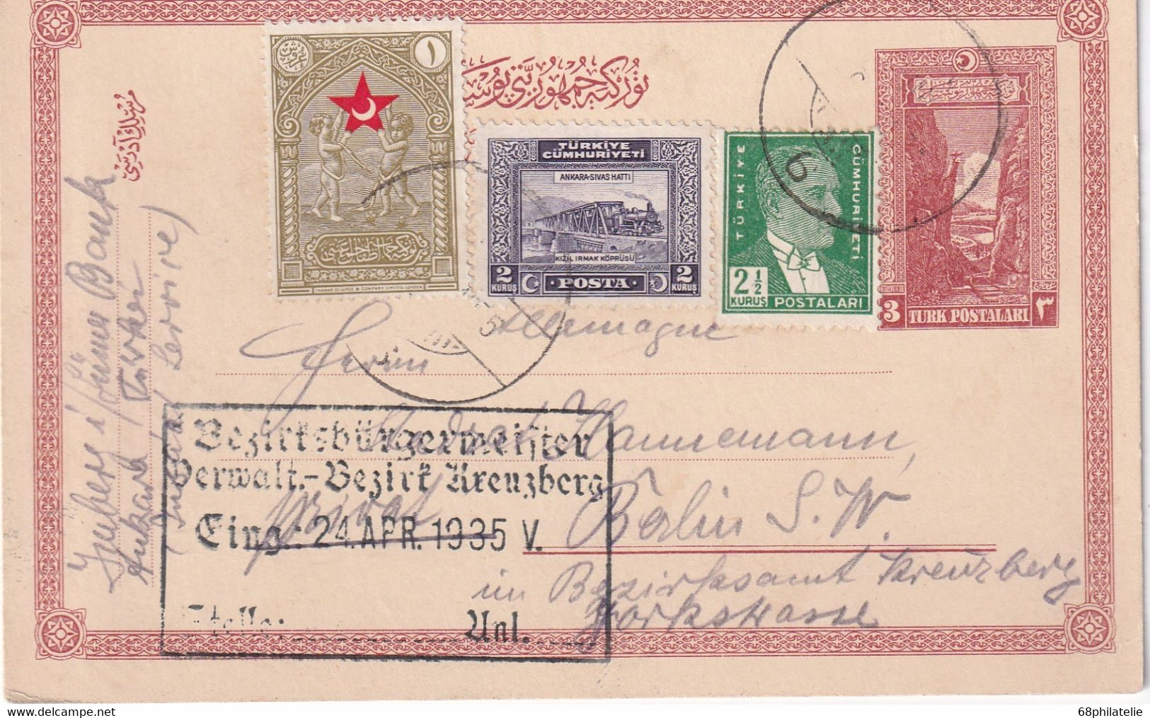 TURQUIE  1935  ENTIER POSTAL/GANZSACHE/POSTAL STATIONERY CARTE DE ANKARA - Postal Stationery