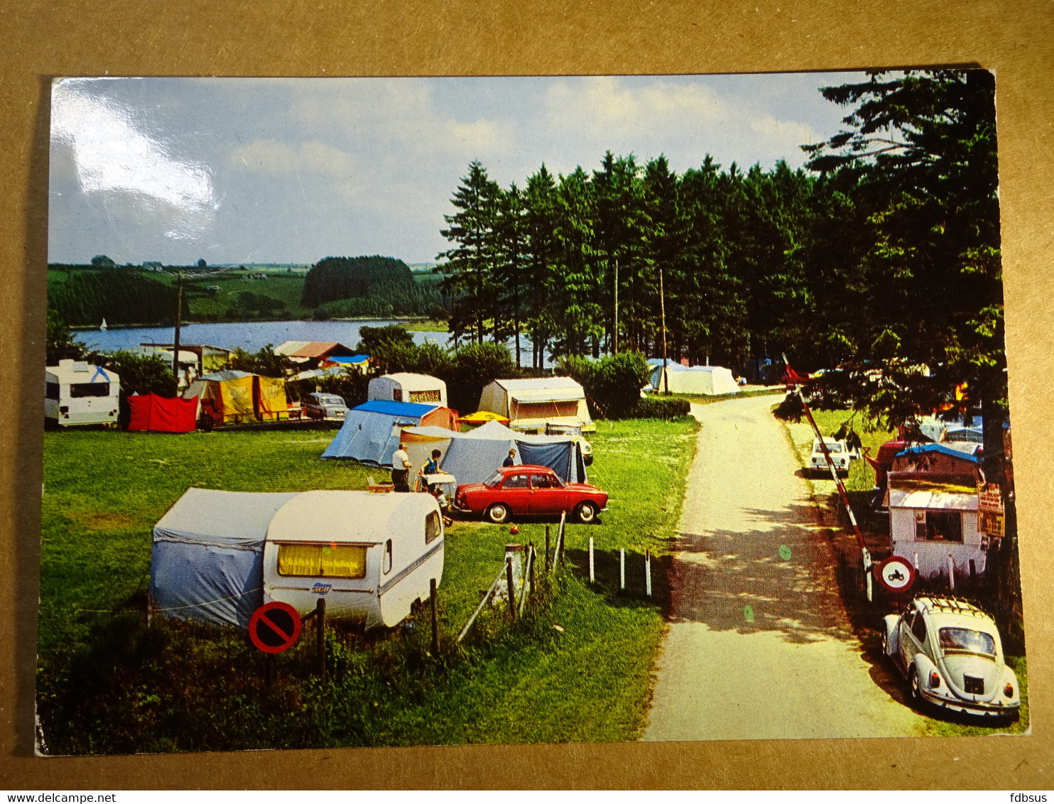 1969 Bütgenbach Camping Et Lac - Stempel Met Zwarte Driehoek Op Zegel 1Fr - Butgenbach - Butgenbach