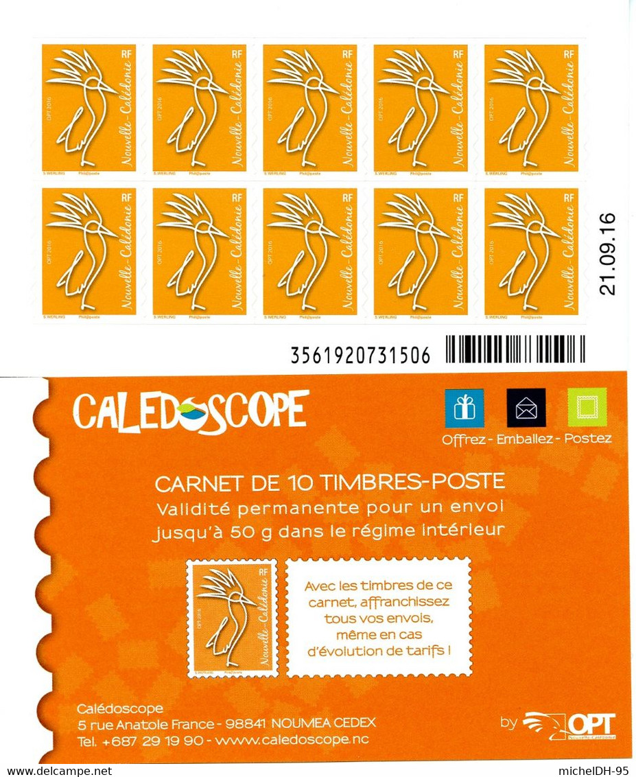 Nouvelle Calédonie - 2016 - Autoadhésif  - Le Cagou Stylisé Phil@poste Daté 210916 - NEUF - No C1290 - Cote 120,00 € - Cuadernillos