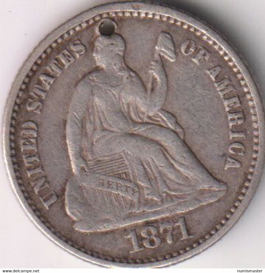 1871 , HALF DIME - Half Dime